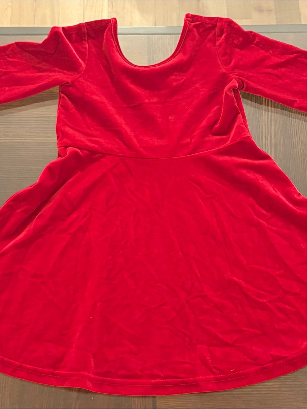 Girls' Red Velvet Long-Sleeve Dress size 4T